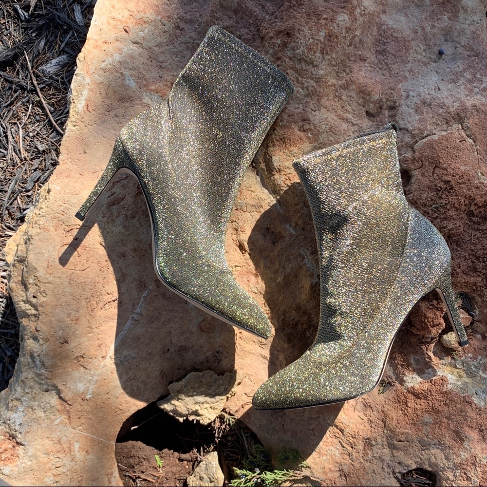 Sam Edelman Olson Glitter Knit Ankle Sock Boots